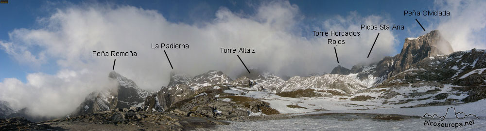 Foto: Cumbres con sus nombres desde El Cable, Estación Superior del Teleférico de Fuente Dé, Picos de Europa