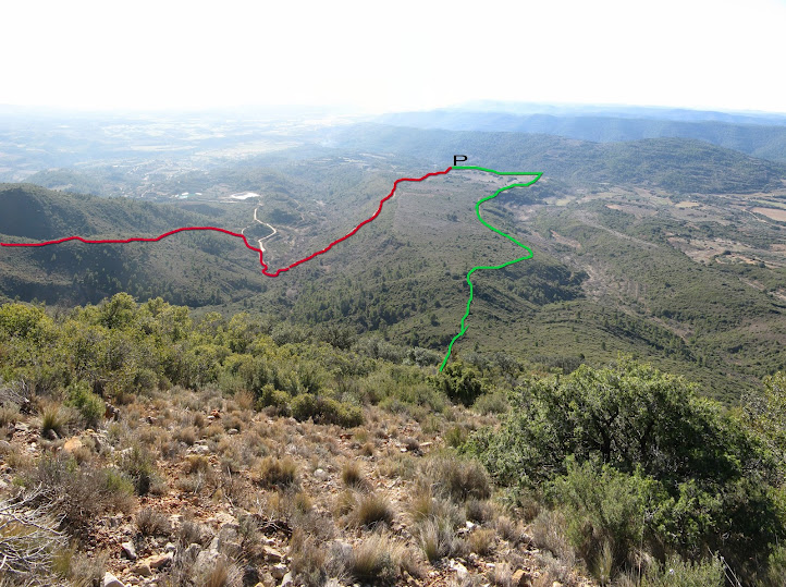 Croquis de subida a la Punta Comón, Pre Pirineos de Aragón, España