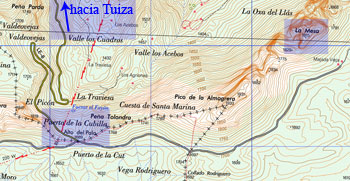 plano de La Mesa y Les Canales