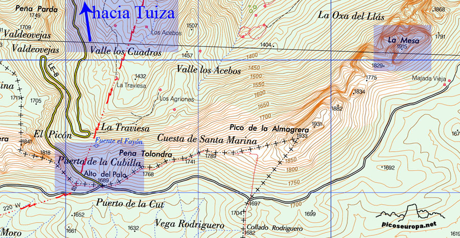 Plano de la Mesa y Les Planes