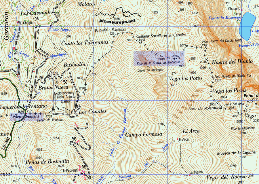 Plano de Peña Melluque, Macizo de Ubiña