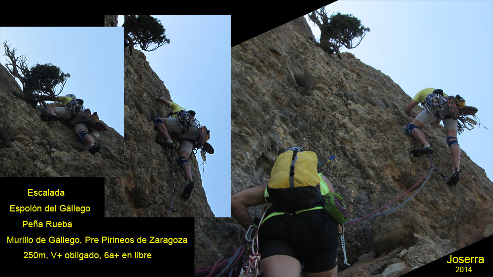 Escalada Espolón del Gállego, Peña Rueba, Murillo de Gállego, Pre Pirineos de Zaragoza, Aragón