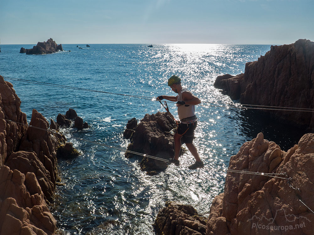 Ferrata de Cal Moli en San Feliu de Guixols, Costa Brava, Girona, Catalunya.