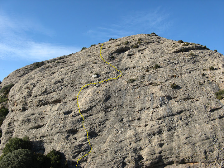 croquis del recorrido de la ferrata de descenso