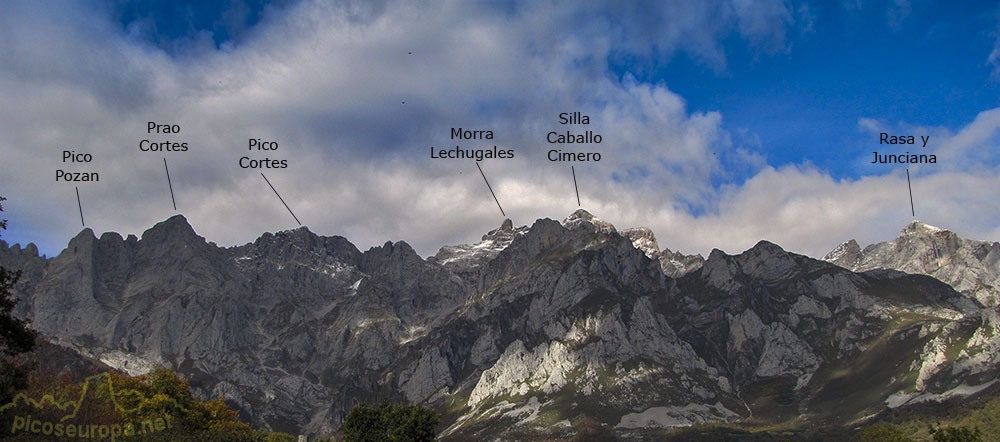 Vista del Macizo Oriental de Picos de Europa desde Mogrovejo, La Liebana, Cantabria, Picos de Europa, España