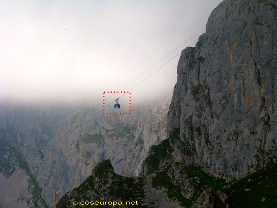 El Teleferico de Fuente De desde las proximidades del collado de Valdecoro, La Liebana, Cantabria, Parque Nacional de los Picos de Europa