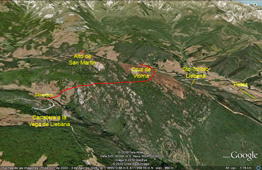 Ruta a la Cruz de Viorna, Potes, Liebana, Cantabria, España