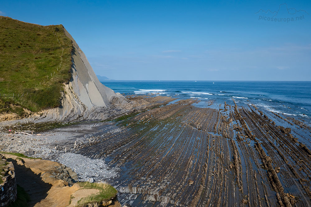 Costa Itziar, playa de Sakoneta, Flish del Mar Cantábrico, Pais Vasco