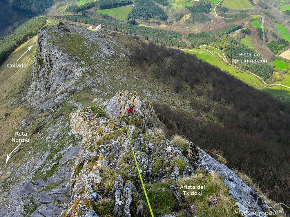 Camino de subida al Txindoki desde Larráiz