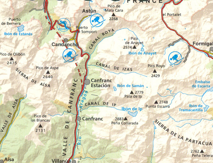 Mapa parcial de Pirineos Occidentales