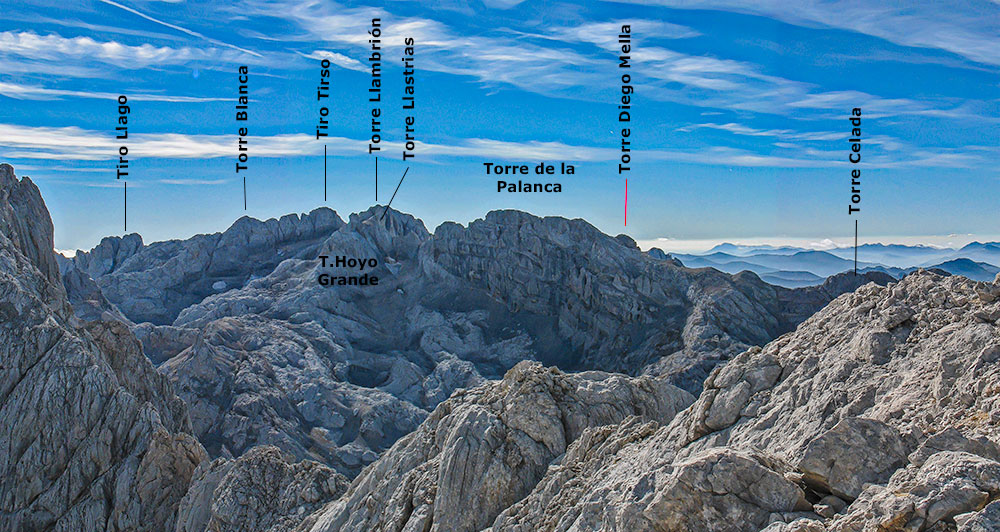 La Torre de la Palanca vista desde el Pico Cabrones, Picos de Europa