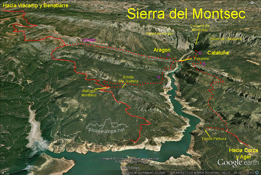 Plano Serra del Montsec, Pre Pirineos