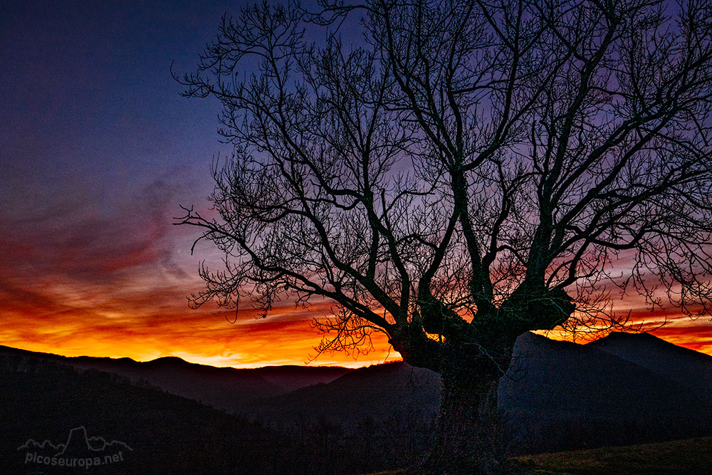 Puesta de sol en Zugarramundi, Navarra.